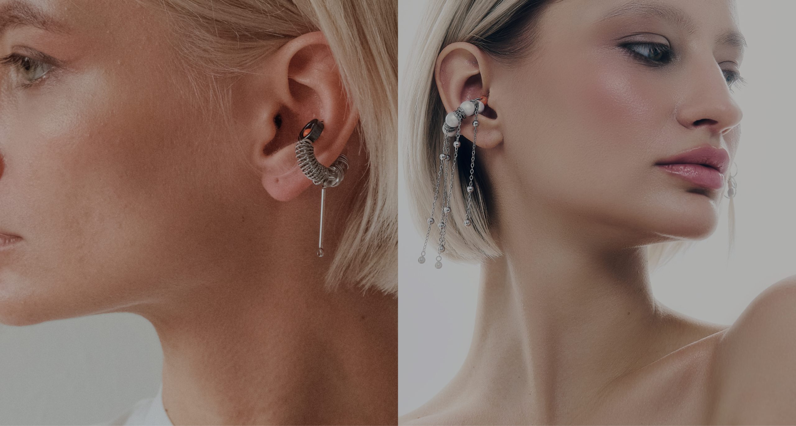 Set of 2 reflective & unisex ear cuff